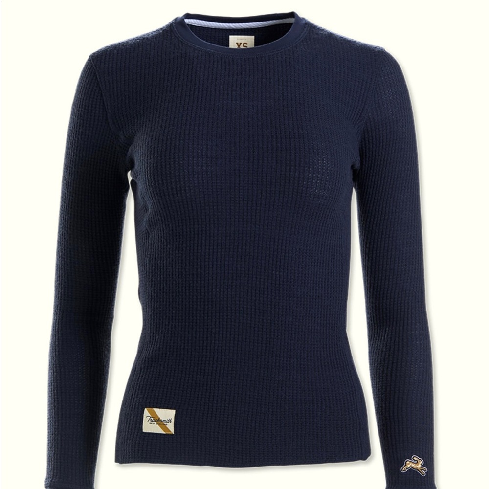 Tracksmith waffle layer navy blue small